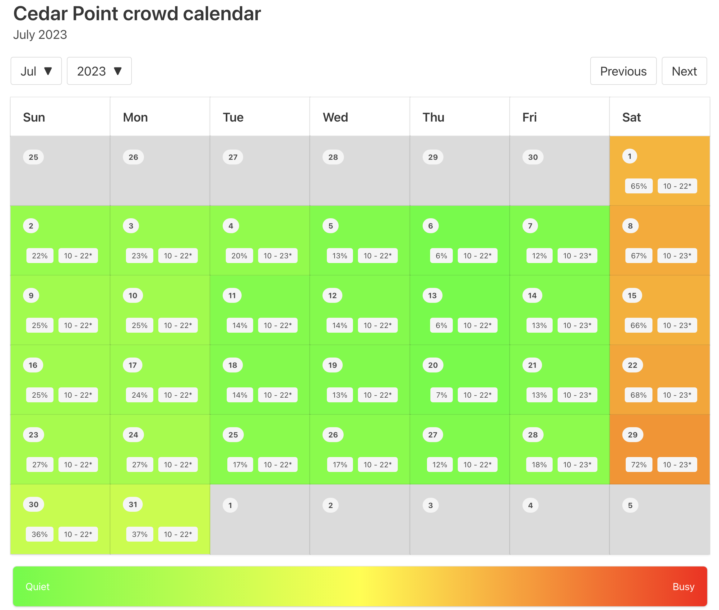 Cedar Point Crowd Calendar: AVOID THE LONG LINES for 2023! -  ThemeParkHipster