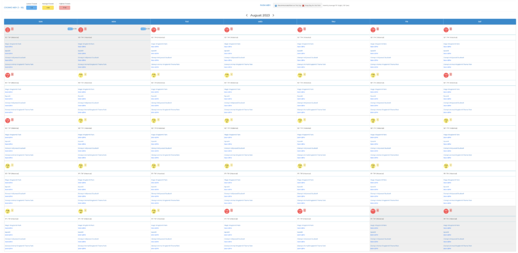 Disney Crowd Calendar August 2023. Keep reading to know what the best days to visit Disney World parks and how to use the Disney World Crowd Calendar.