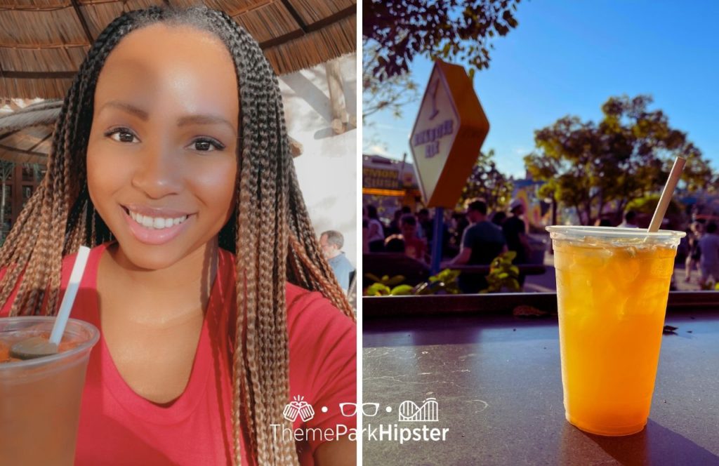 NikkyJ at Confisco Grill Bar and Backwater Bar with a Long Island iced tea at Islands of Adventure Universal Orlando Resort. Keep reading to find out more about the best lounges at Universal Orlando.