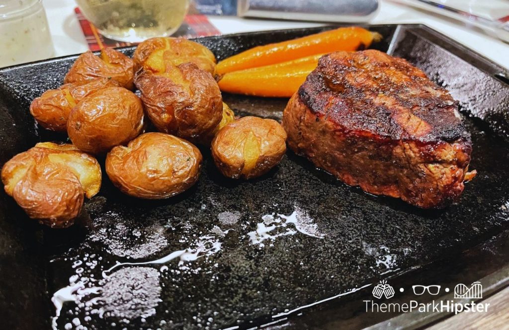 Universal Orlando Resort Steak potatoes and carrots at BigFire Grill in Citywalk. One of the best restaurants in Universal Orlando CityWalk.