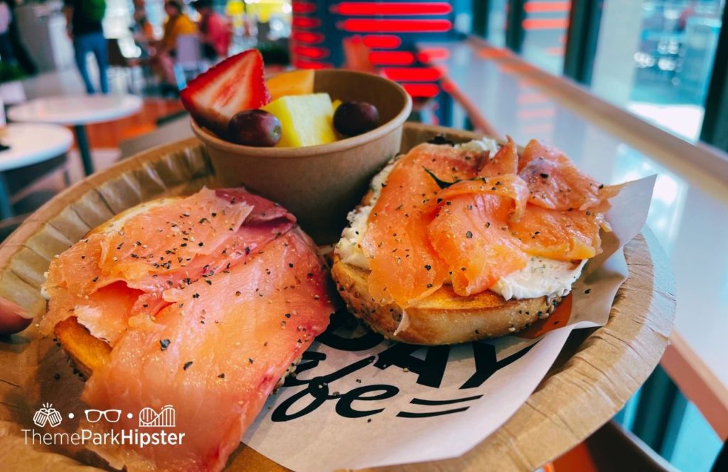 Universal Orlando Resort Today Cafe at Universal Studios Florida Salmon Lox and Bagel. Keep reading to get the top 5 best restaurants at Universal Studios Orlando.