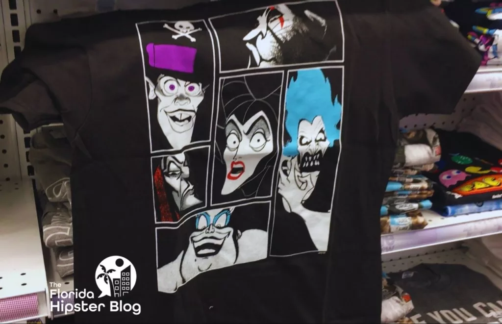 Disney-Shirt-of-Villains-at-Five-Below. One of the best Disney shirts for adults.