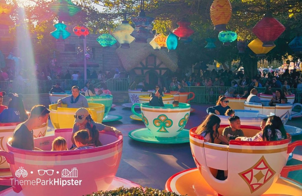 Disneyland Resort Alice in Wonderland Mad Hatter Tea Party Ride in Fantasyland. Keep reading to learn what to wear to Disneyland in January.