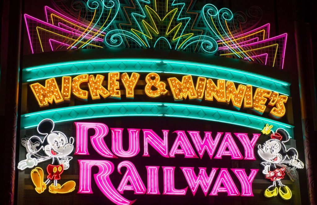 Hollywood Studios Sign for Mickey and Minnie’s Runaway Railway at Disneyland and Disney World