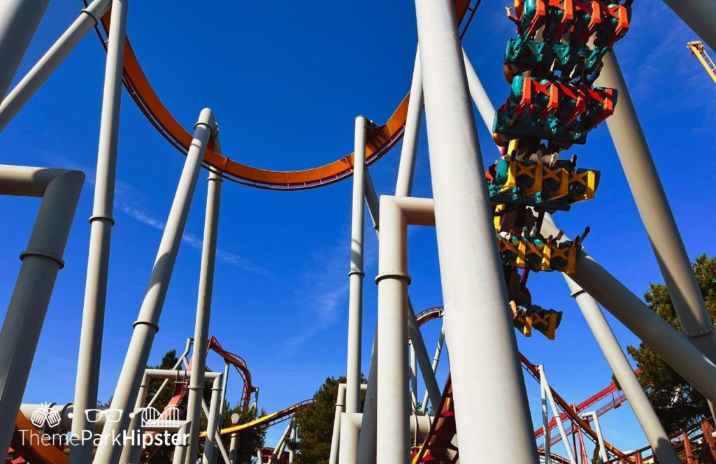 Knott's Berry Farm in California Silver Bullet Roller Coaster. Keep reading to get the best food at Knott's Berry Farm and the best things to eat.