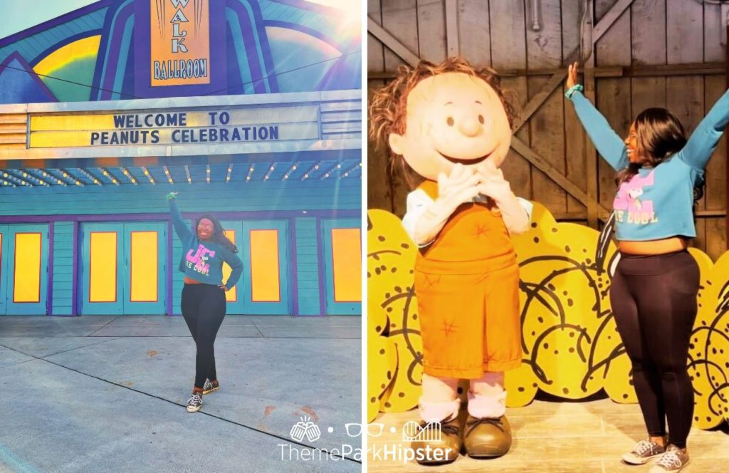 Knott's Berry Farm in California Welcome to Peanuts Celebration with Victoria Wade and Pig Pen