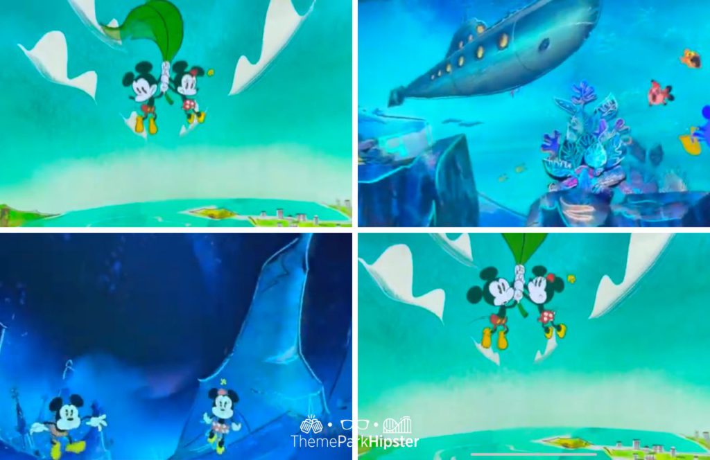 Water Scene on Mickey and Minnie’s Runaway Railway at Disneyland and Disney World
