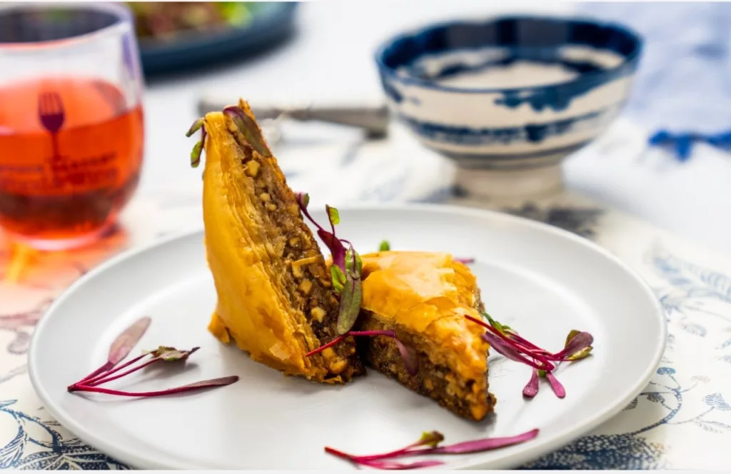 Busch Gardens Tampa Food and Wine Festival Baklava on white plate