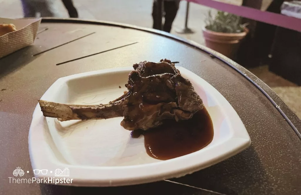 Busch Gardens Tampa Food and Wine Festival Lambchop Lollipop with mint demi glaze