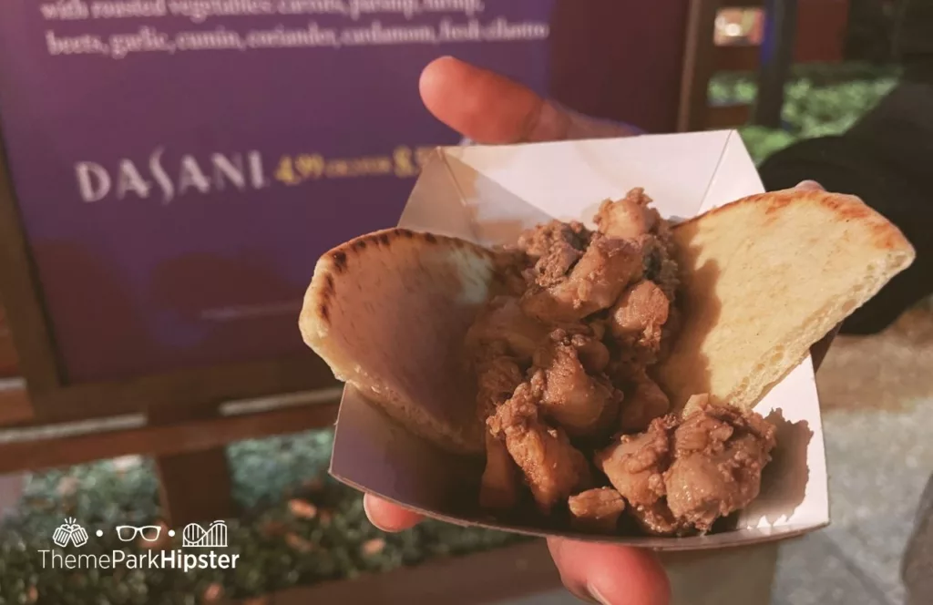 Busch Gardens Tampa Food and Wine Festival Moroccan Market Menu Berbere Spiced Chicken Batbout