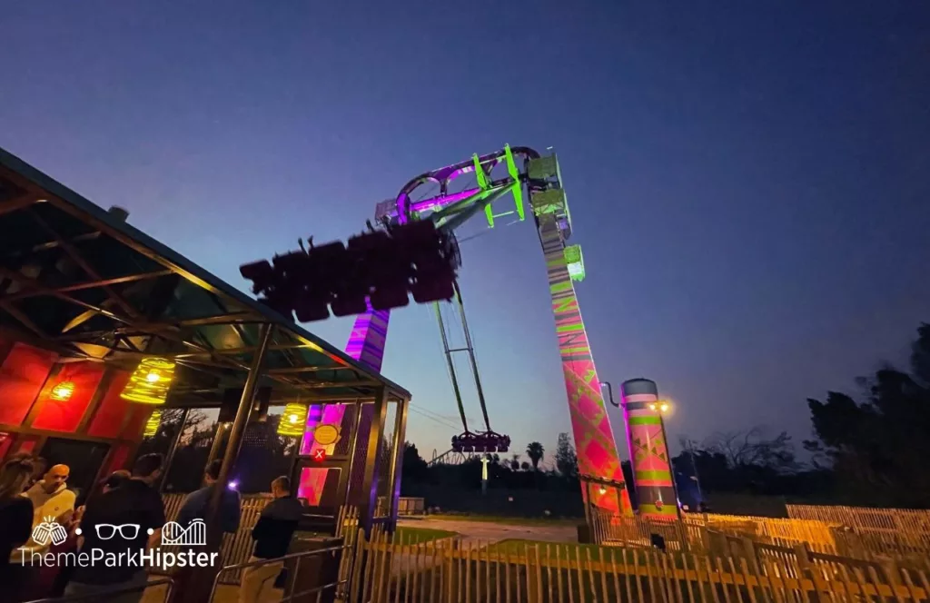 Busch Gardens Tampa Serengeti flyer at night. Want the perfect Busch Gardens itinerary? Keep reading to see is one day enough for busch gardens tampa.