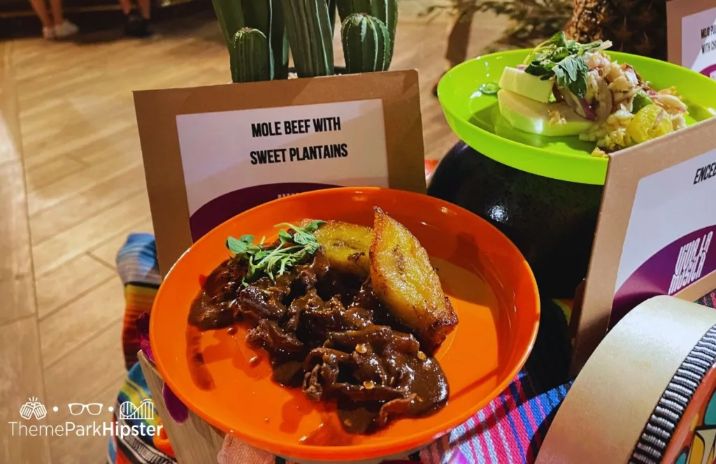Busch Gardens Tampa Food and Wine Festival mole beef with sweet plantains for viva la musica