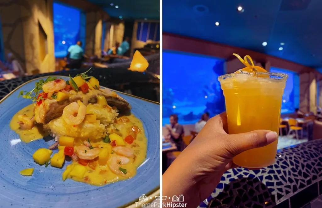Coral Reef Restaurant at Epcot in Disney World Seared Mahi Mahi with Blood Orange Margarita