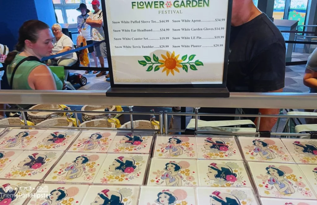 Epcot Flower and Garden Festival 2023 Merchandise Snow White Cup Coasters and Prices