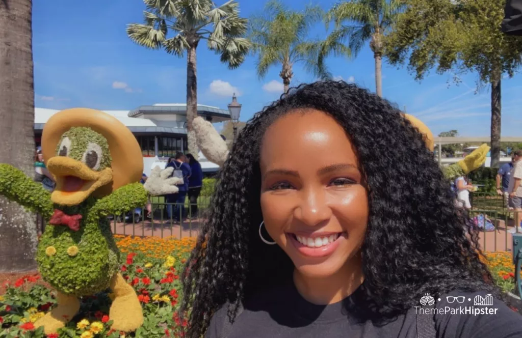 Epcot Flower and Garden Festival 2023 Three Caballeros Topiary with Donald Duck and NikkyJ