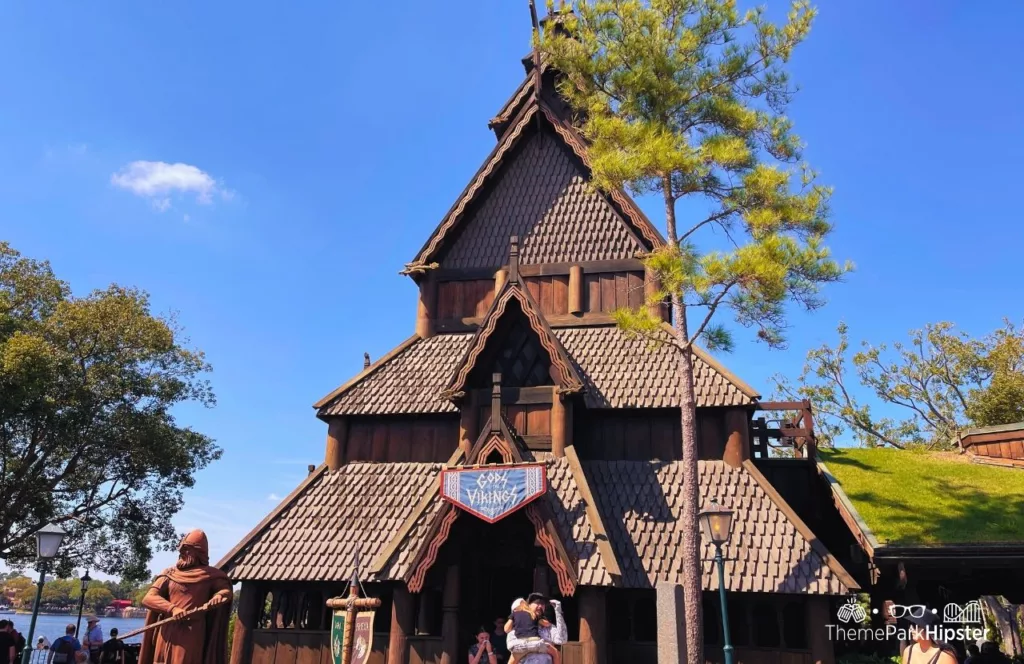 Norway Pavilion at Epcot Gods and Vikings Display Entrance. Keep reading to know what to do in every country in the Epcot Pavilions of World Showcase.