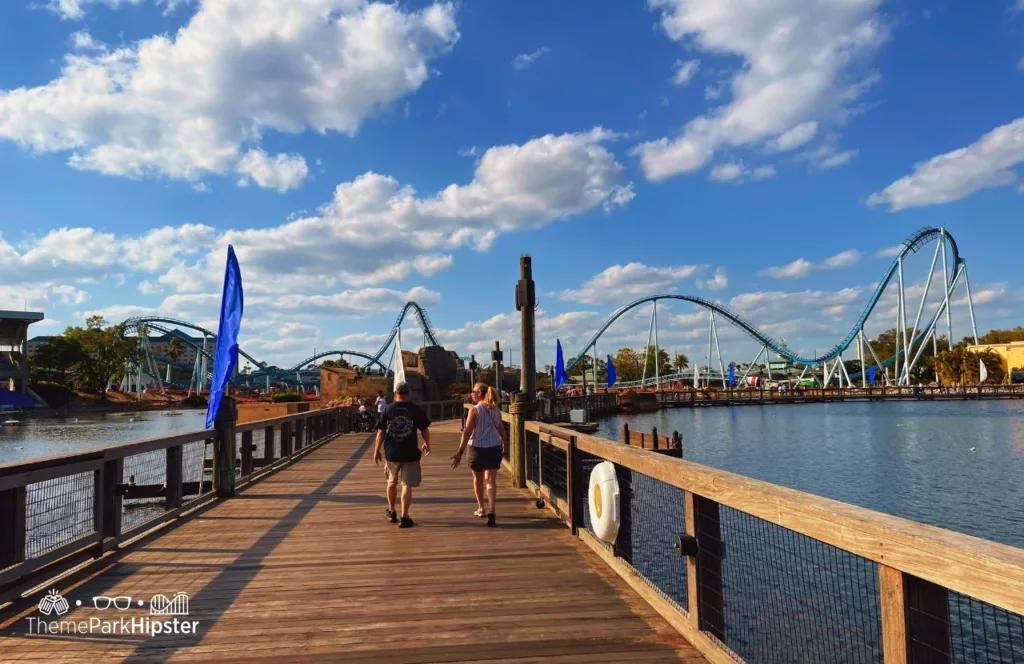 SeaWorld Orlando Resort Boardwalk view of Pipeline Roller Coaster