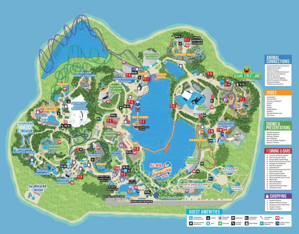 2024 SeaWorld Orlando Map