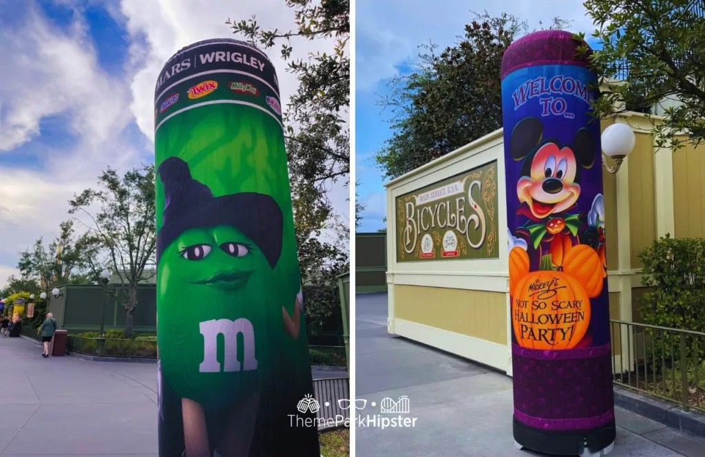 Mickey's Not So Scary Halloween Party at Disney's Magic Kingdom Theme Park Candy Stations with Mickey Mouse trick or treat candy stations.