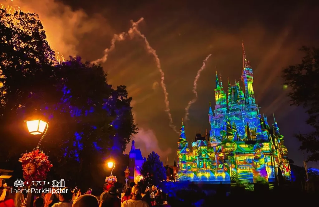 Disney's Magic Kingdom Theme Park Fireworks Show over Cinderella Castle. One of the best shows at the Magic Kingdom to watch.  