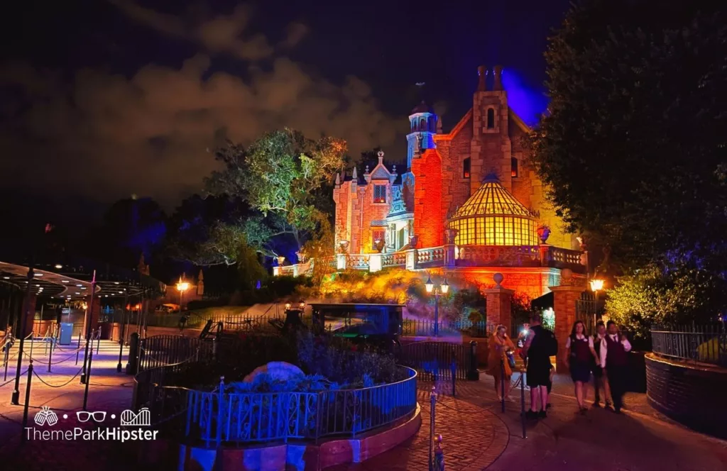 2023 Mickey's Not So Scary Halloween Party at Disney's Magic Kingdom Theme Park Haunted Mansion View at Night