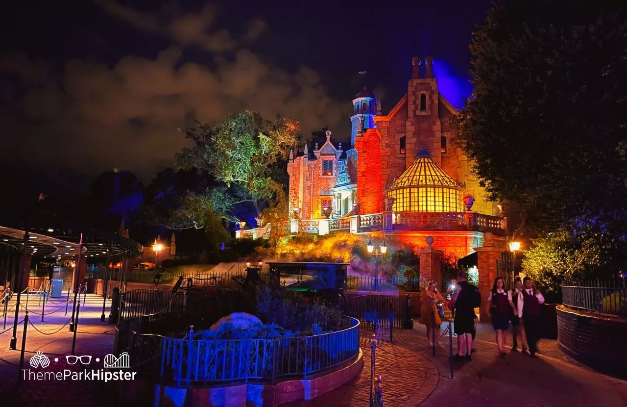 Mickey's Not So Scary Halloween Party at Disney's Magic Kingdom Theme Park Haunted Mansion View at Night