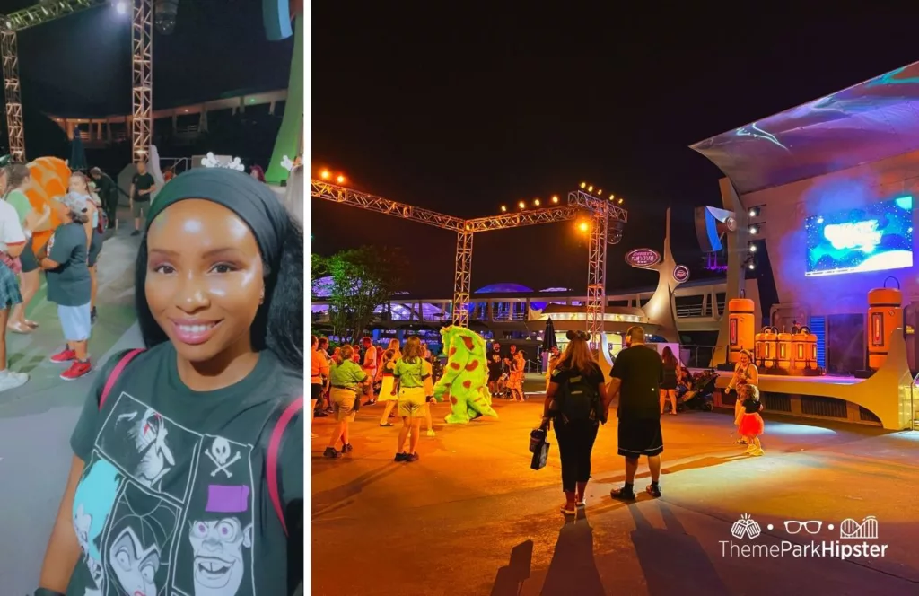 2023 Mickey's Not So Scary Halloween Party at Disney's Magic Kingdom Theme Park Tomorrowland Galactic Gateway Dance Party with the Monsters Inc. with NikkyJ