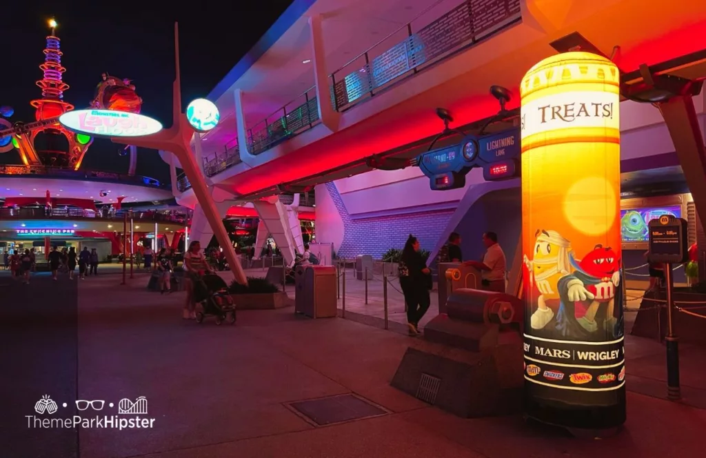 2023 Mickey's Not So Scary Halloween Party at Disney's Magic Kingdom Theme Park Tomorrowland Monsters, Inc. Laugh Floor Candy Trick or Treat Station