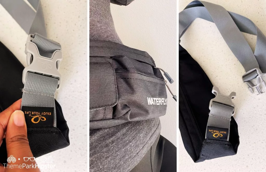 One of the best fanny packs for Universal Studios is Waterfly gray waist pack three prong