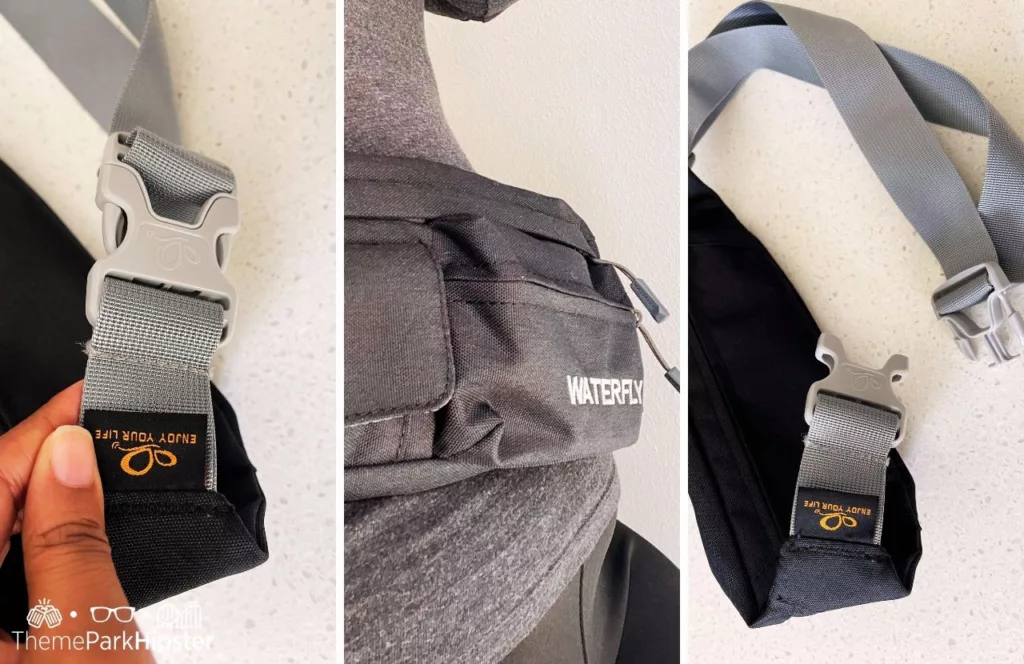 One of the best fanny packs for Cedar Point is Waterfly gray waist pack three prong