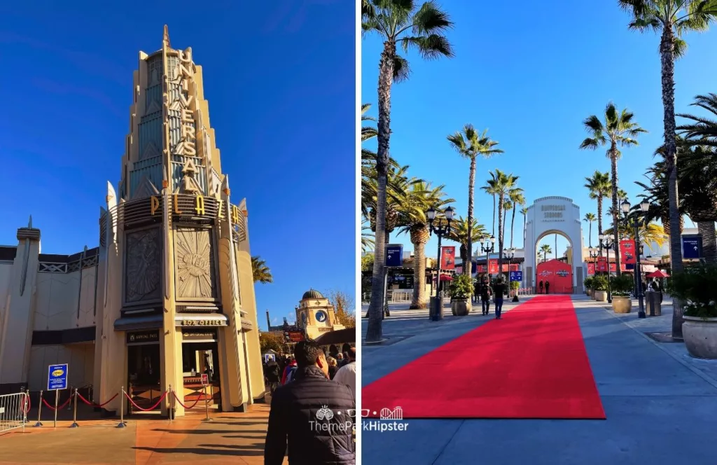 Universal Studios Hollywood Annual Pass and Express Pass Booth next to red carpet entrance.