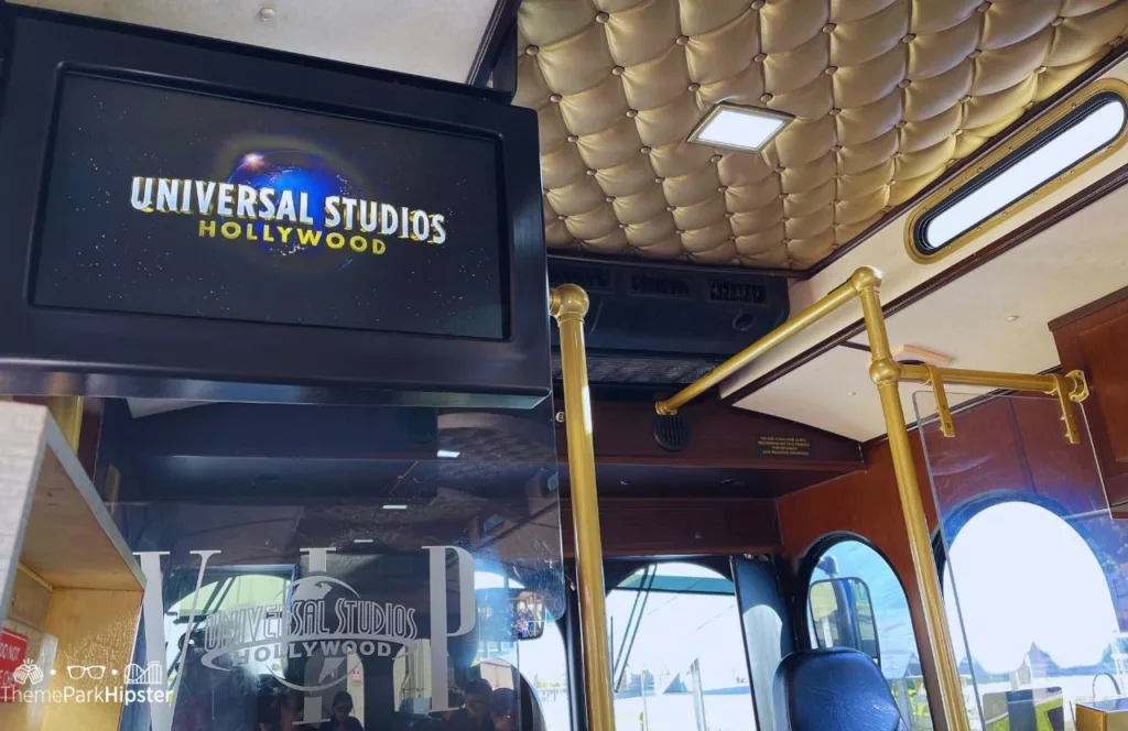 Universal Studios Hollywood Studio backlot Tour with VIP Guide Private Bus Interior