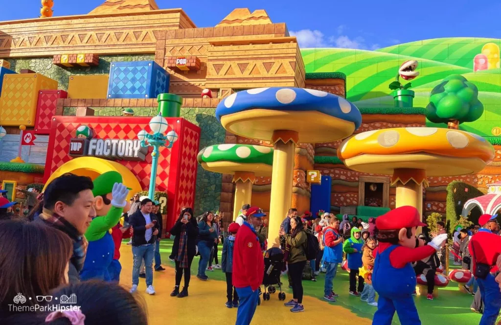 Universal Studios Hollywood Super Nintendo World character mario walking around