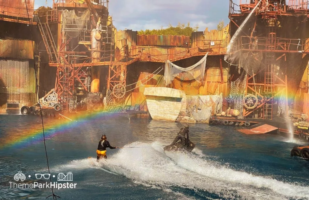 Universal Studios Hollywood Waterworld Stunt Show. Keep reading to get the full guide on which is better Disneyland vs Universal Studios Hollywood.