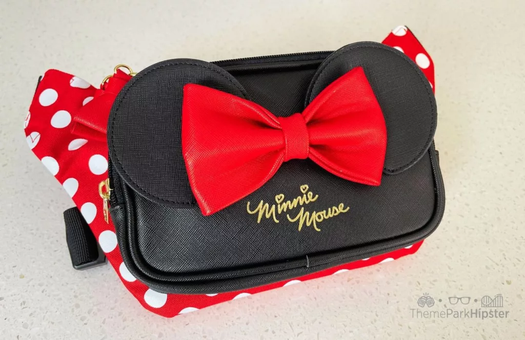 Winghouse x Minnie Red Ribbon Polka Dot waist pack. One of the Best Disney World Fanny Packs