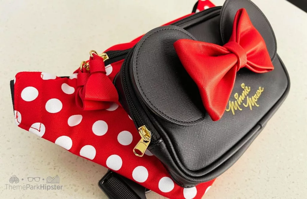 Winghouse x Minnie Red Ribbon Polka Dot waist pack. One of the Best Disney World Fanny Packs 