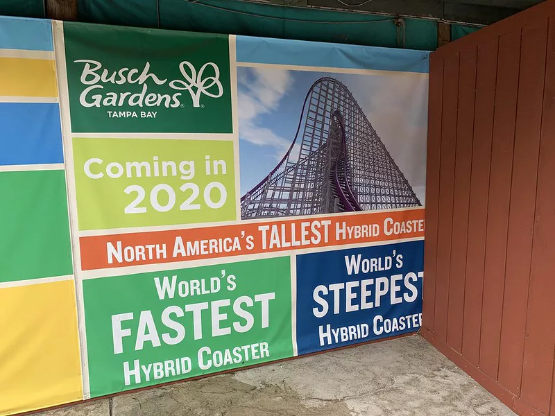 Busch Gardens Iron Gwazi Coming Soon Sign