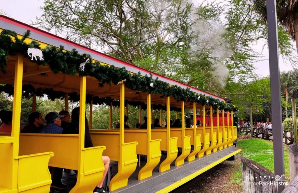 Busch Gardens Tampa Bay Christmas Town Holly Jolly Express Train. One of the best things to do at Busch Gardens Tampa for adults.