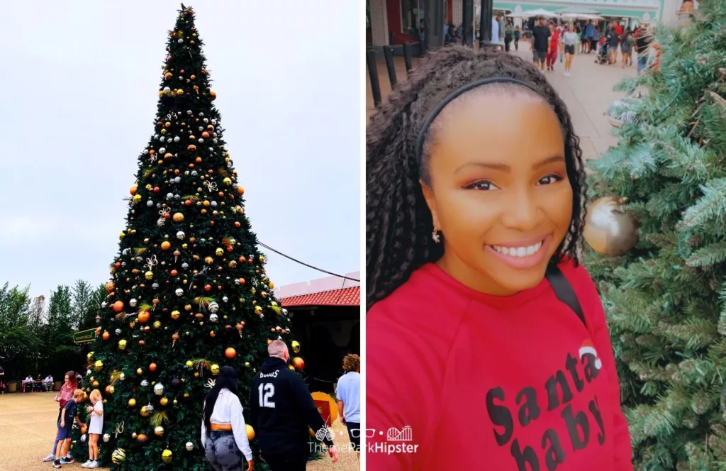 2023 Busch Gardens Tampa Bay Christmas Town Tree with NikkyJ on her solo theme park trip.