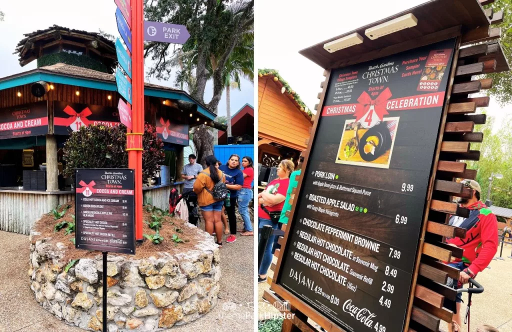 2023 Busch Gardens Tampa Bay Christmas Town food menu