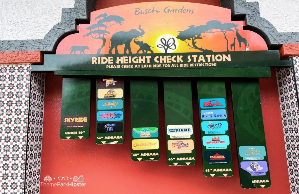 Busch Gardens Tampa Bay Height Requirement for Rides