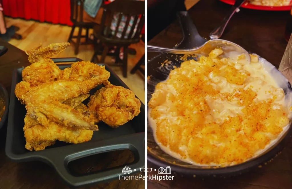 Disney Wilderness Lodge Resort Fried Chicken and Mac and Cheese at Hoop Dee Doo Musical Revue. Keep reading to discover more of the best things to do at Disney World for solo travelers.