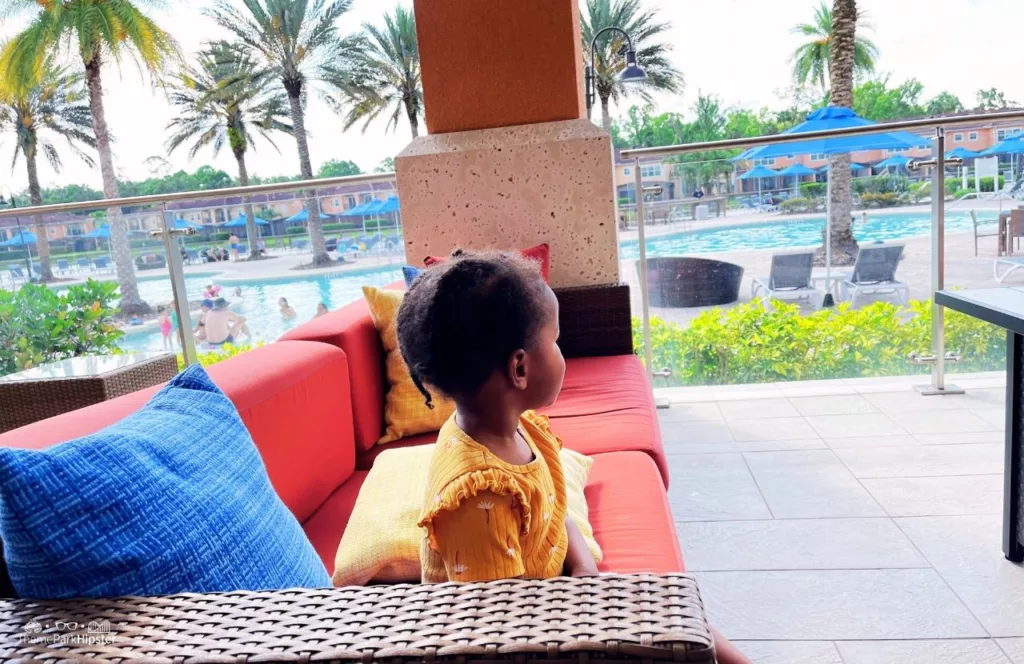 Regal Oaks Resort Near Disney World Vacation Home Pool Area with little black girl