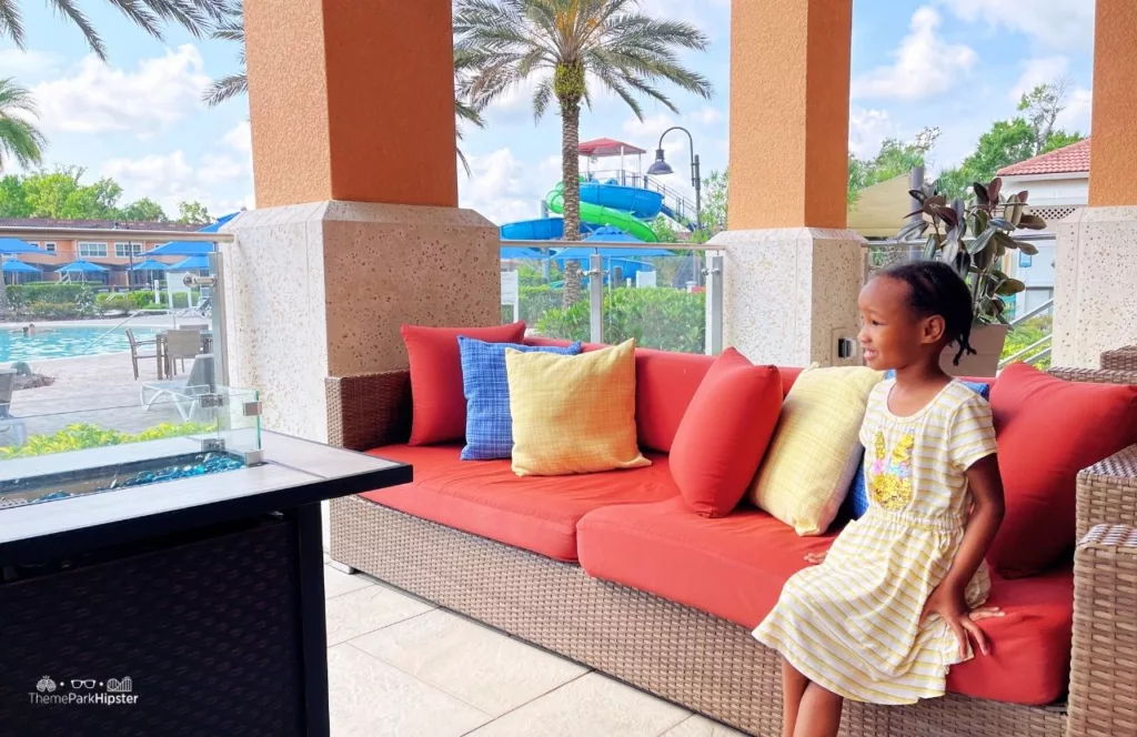 Regal Oaks Resort Near Disney World Vacation Home Pool Area with little black girl