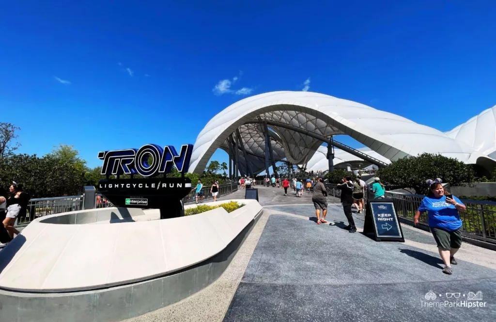 Tron Lightcycle Run at the Magic Kingdom in Walt Disney World Resort Florida Tomorrowland entrance one of the best thrill rides at Disney World. Keep reading to find out all you need to know in this Walt Disney World’ s lightning lanes guide.  