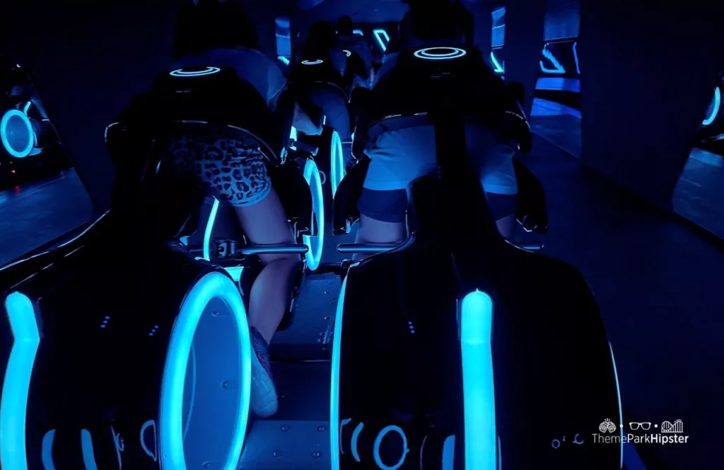 Tron Lightcycle Run at the Magic Kingdom in Walt Disney World Resort Florida Tomorrowland motorcycle roller coaster. One of the best thrill rides at Disney World.