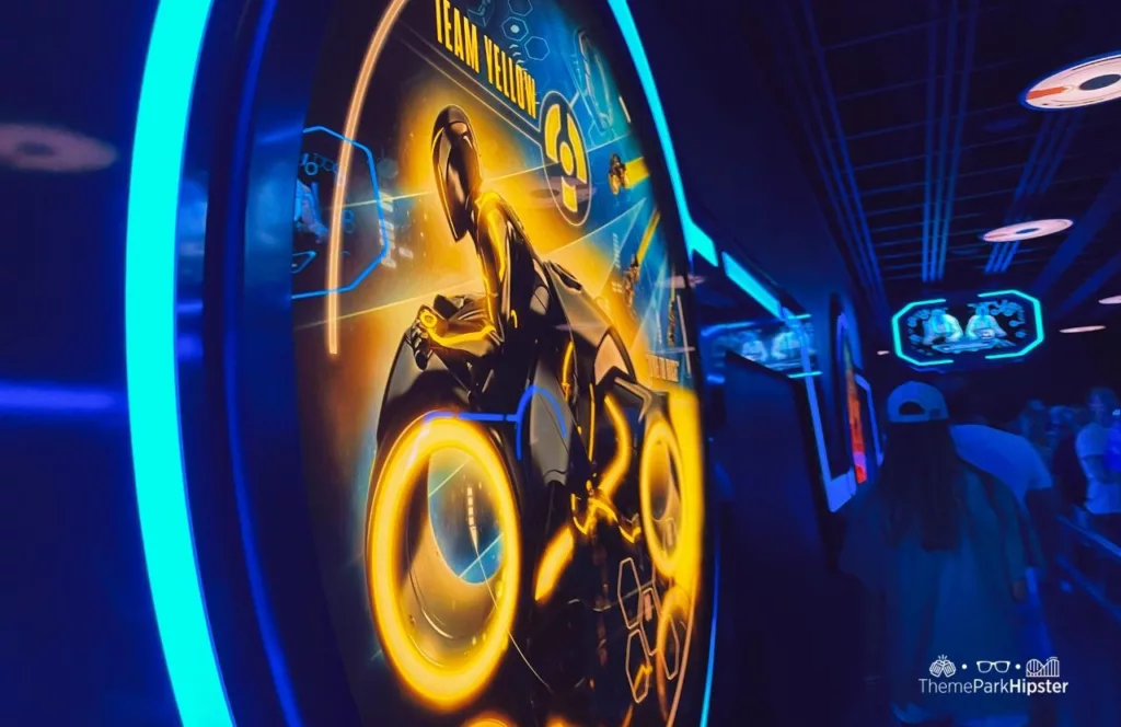 Tron Lightcycle Run at the Magic Kingdom in Walt Disney World Resort Florida Tomorrowland yellow team