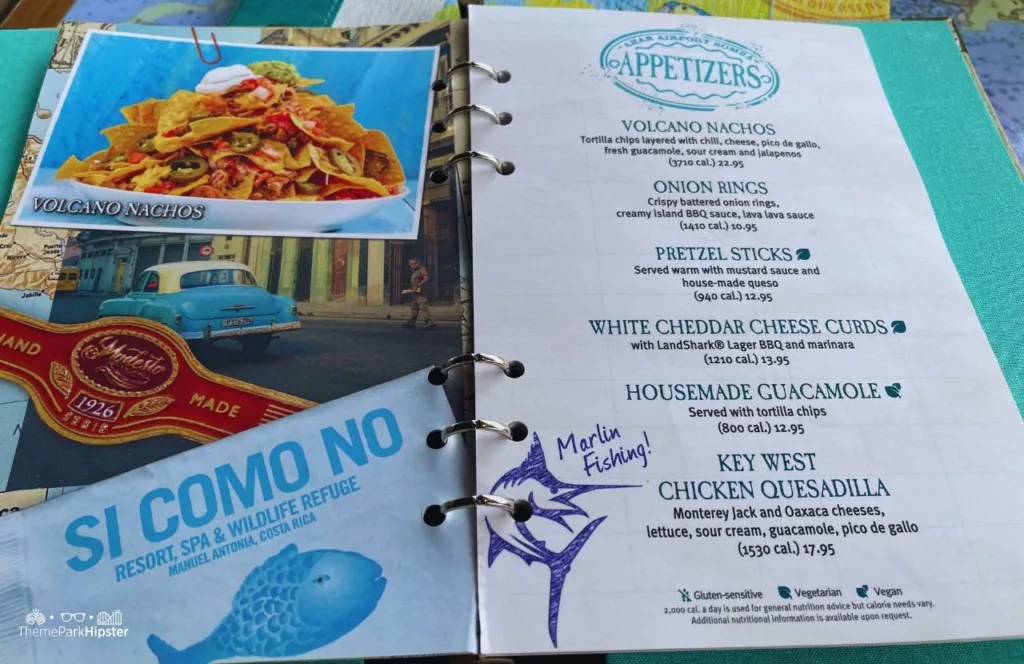 Universal Orlando Resort Margaritaville CityWalk Menu Volcano Nachos