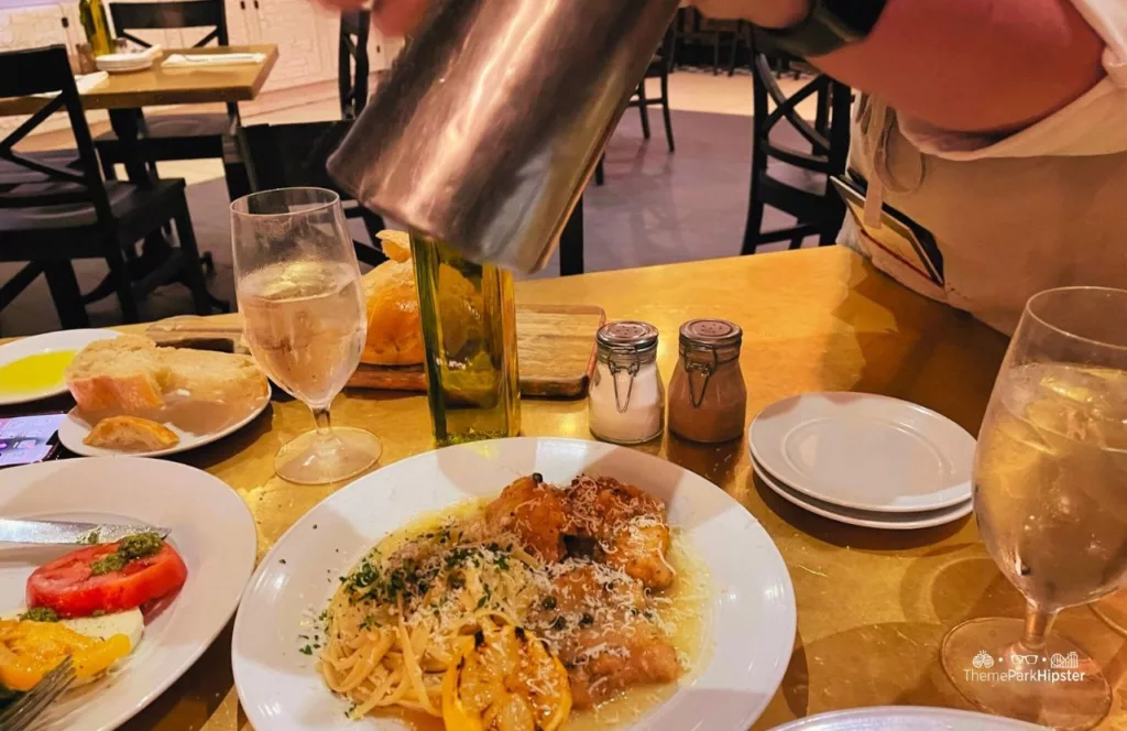 Universal Orlando Resort Vivo Italian Kitchen Restaurant in CityWalk Cheese on Chicken and Pasta