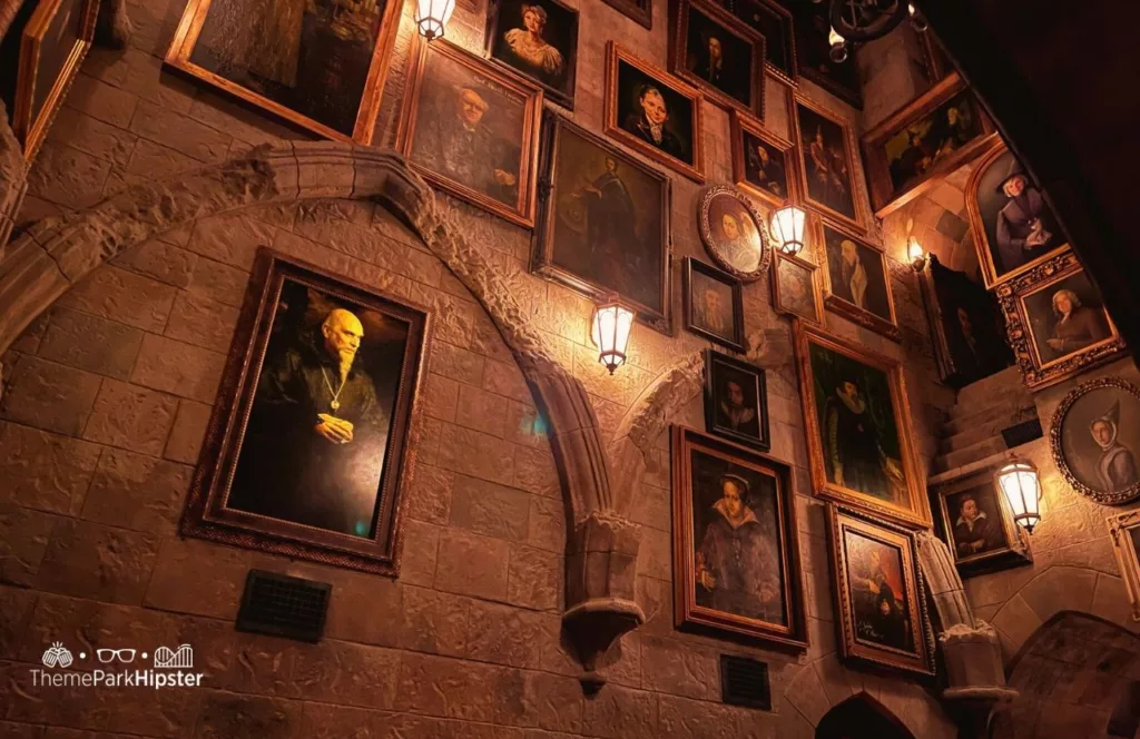 Universal Studios Hollywood Wizarding World of Harry Potter and the Forbidden Journey Ride in Hogwarts Castle Portrait Scene.